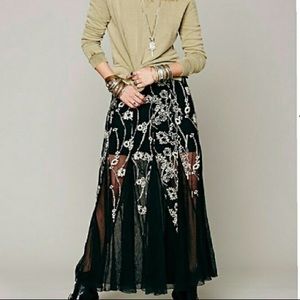 Free people windswept embroidered skirt
